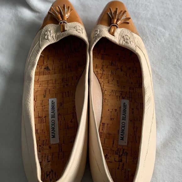 MANOLO Blahnik Colorblock pattern tassel ballet flats - Picture 3 of 5